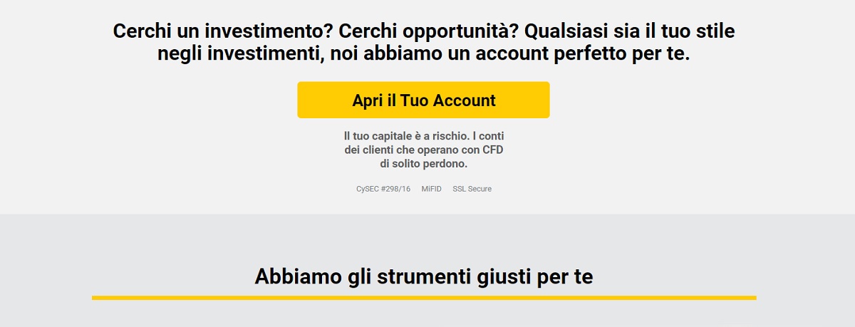 Controllo del processo di registrazione di TradeFW