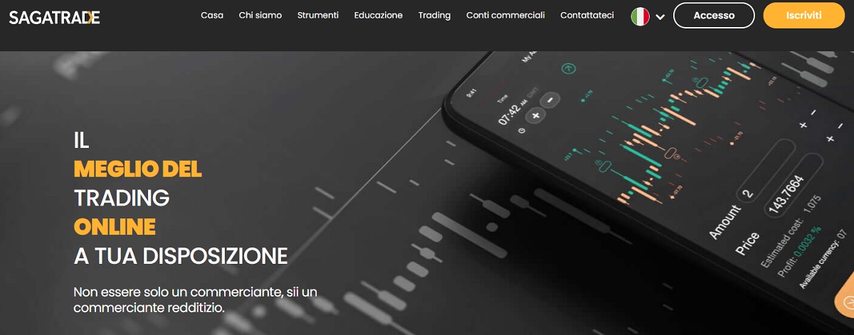 Sagatrade home page