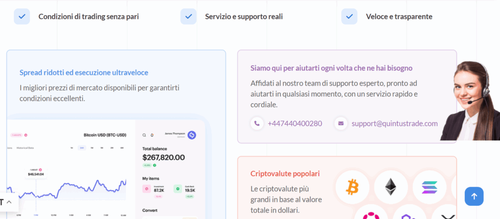 Quintustrade benefici
